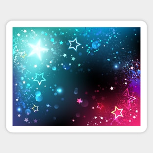 Bright space background with stars. Sticker